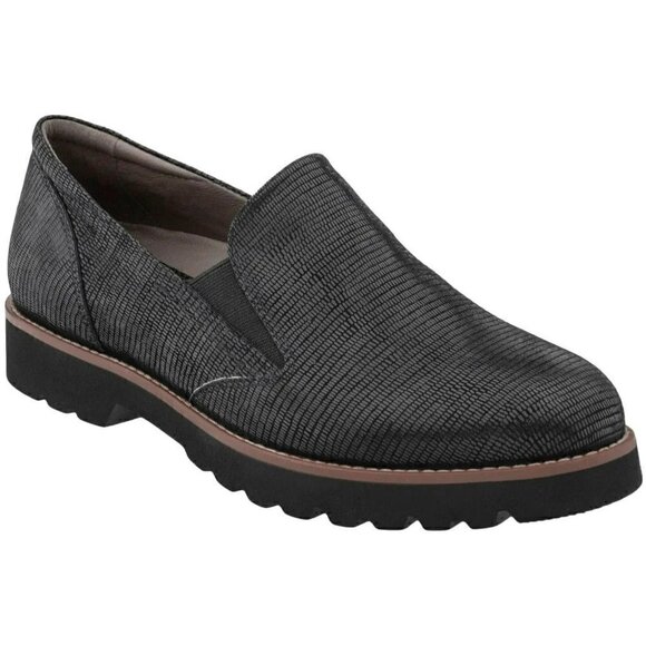 Earthies Almada Black Leather Loafers 6 - Picture 1 of 9